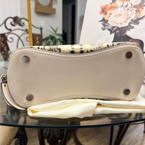 Michael Kors Cream and Black Snake Print Satchel - Picture 6 of 11